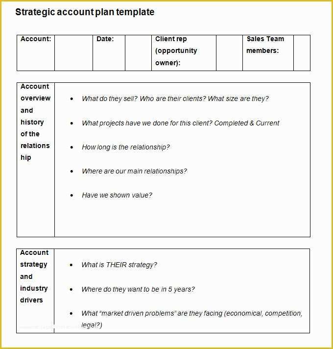 Key Account Plan Template Free Download Of Strategic Account Plan Template 8 Free Word Pdf