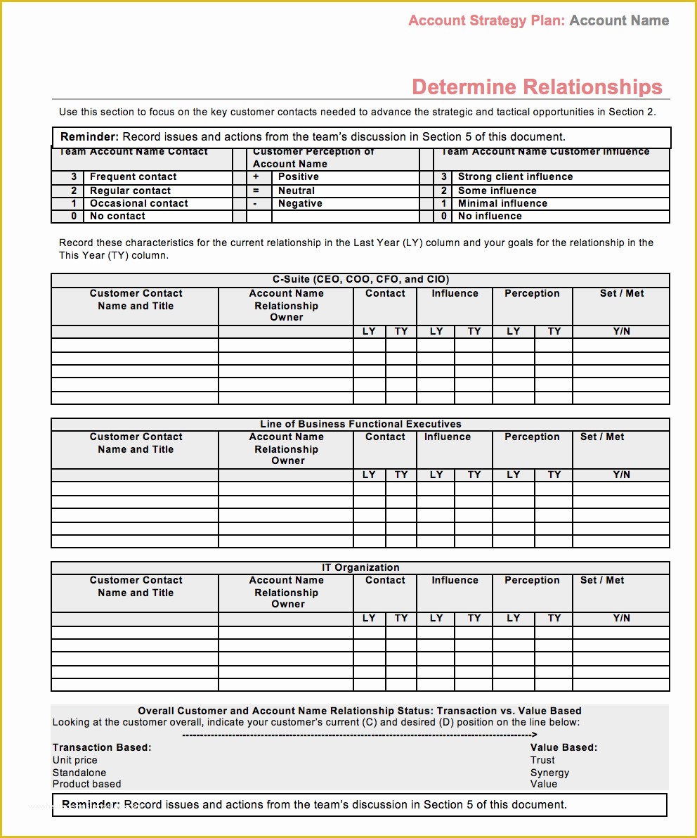 Key Account Plan Template Free Download Of Strategic Account Plan Template