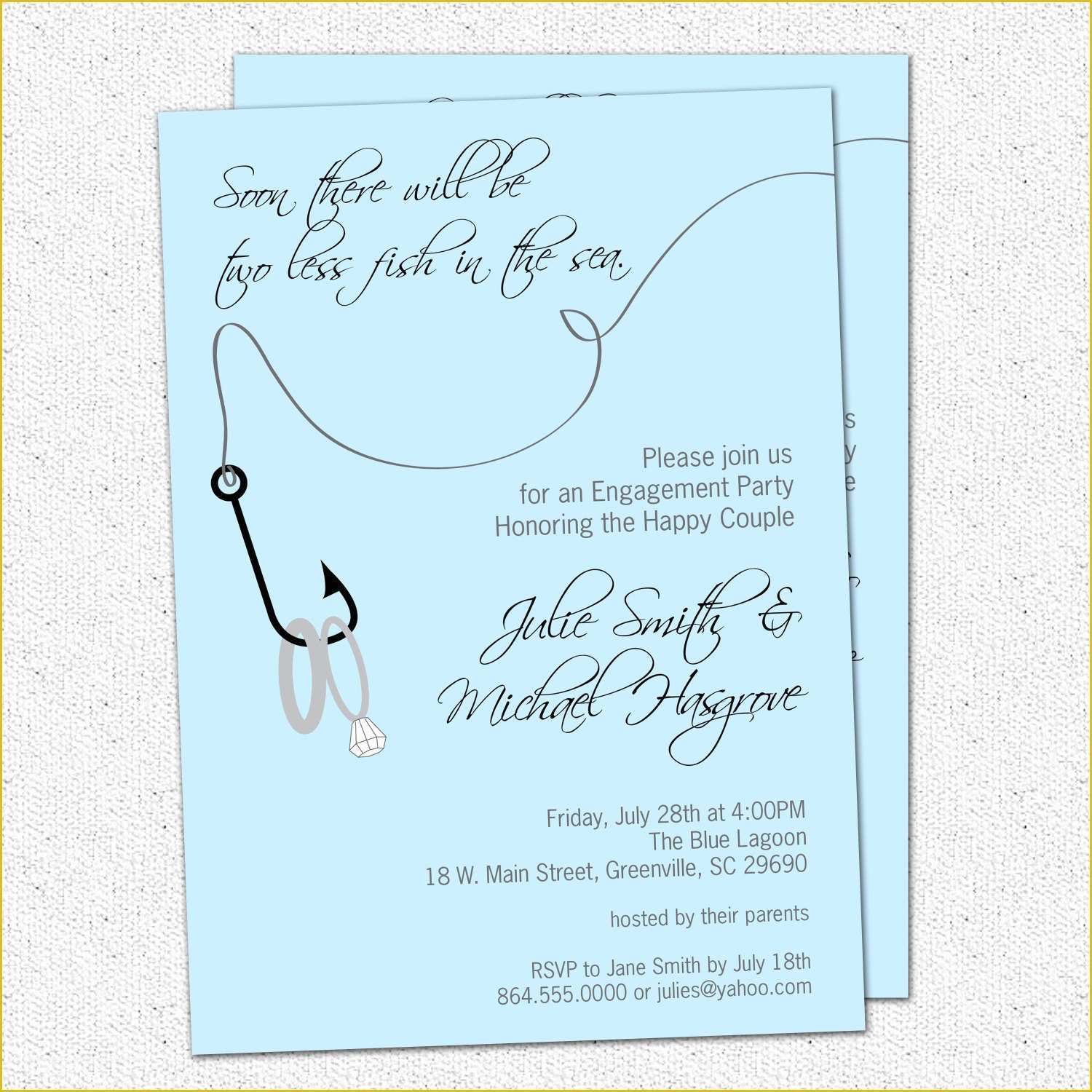 Lake Party Invitation Templates Free Of Engagement Party Invitation Couples Bridal Shower Two Less
