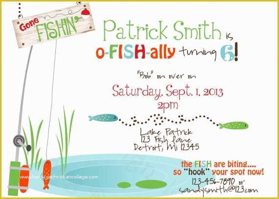 Lake Party Invitation Templates Free Of Fishing Birthday Invitations Ideas – Free Printable