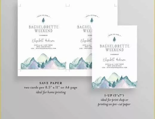 Lake Party Invitation Templates Free Of Mountain Retreat Bachelorette Weekend Invitation