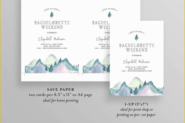Lake Party Invitation Templates Free Of Mountain Retreat Bachelorette Weekend Invitation