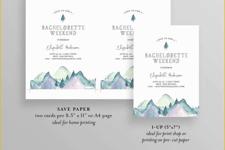 Lake Party Invitation Templates Free Of Mountain Retreat Bachelorette Weekend Invitation