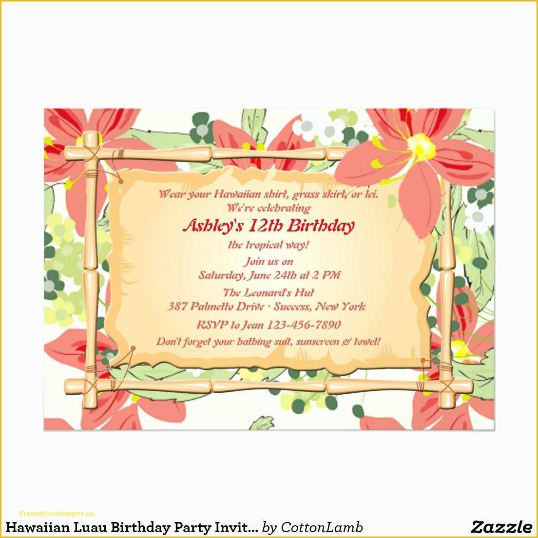 Lake Party Invitation Templates Free Of Others Custom Luau Invitations for Your Tropical Getaway