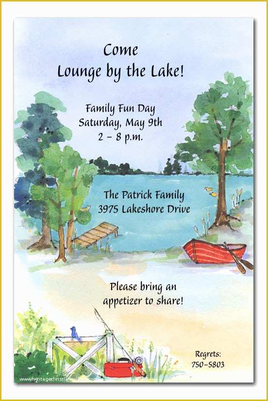 Lake Party Invitation Templates Free Of Picnic by the Lake Party Invitations by Invitation