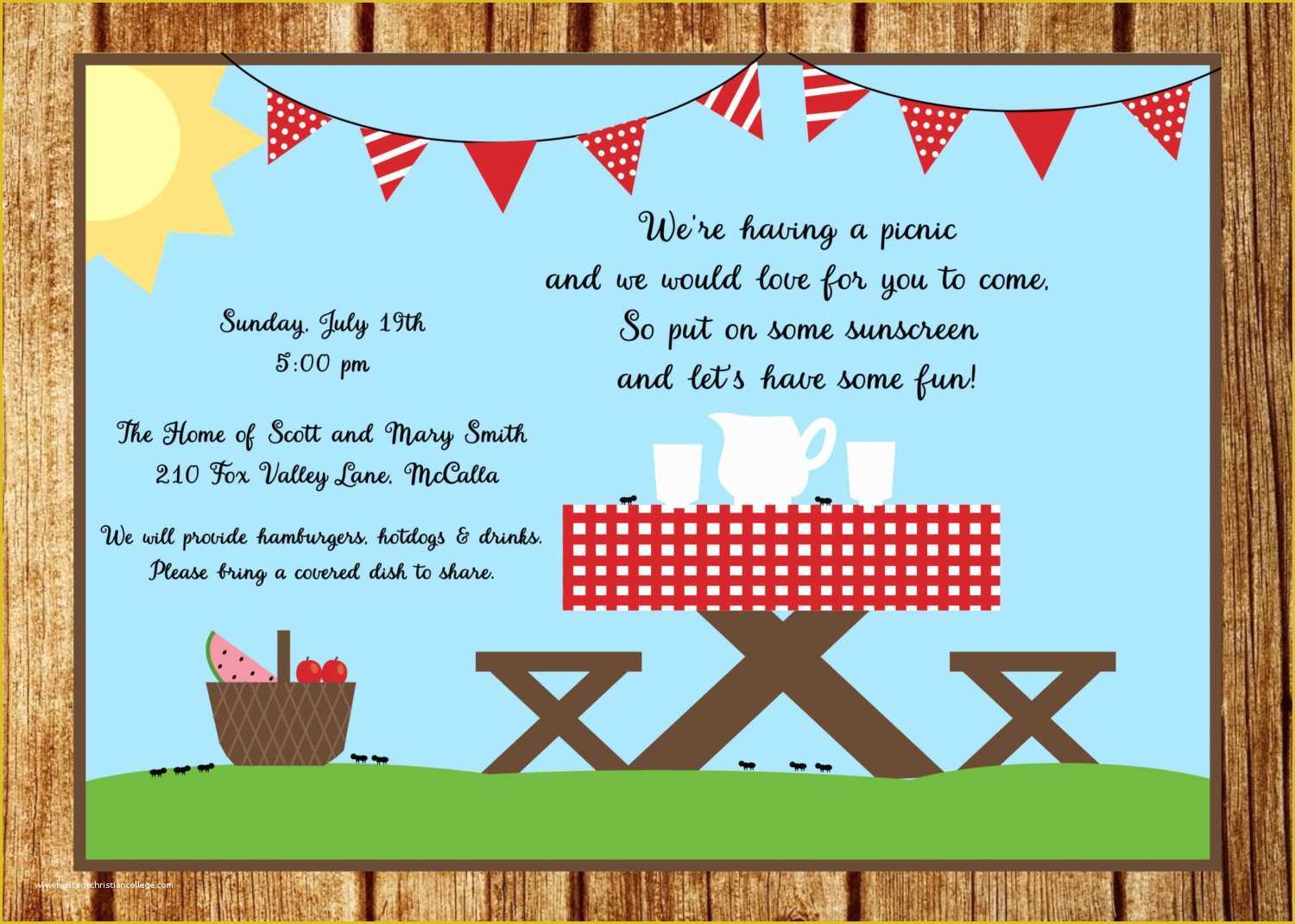 Lake Party Invitation Templates Free Of Picnic Invitation Templates