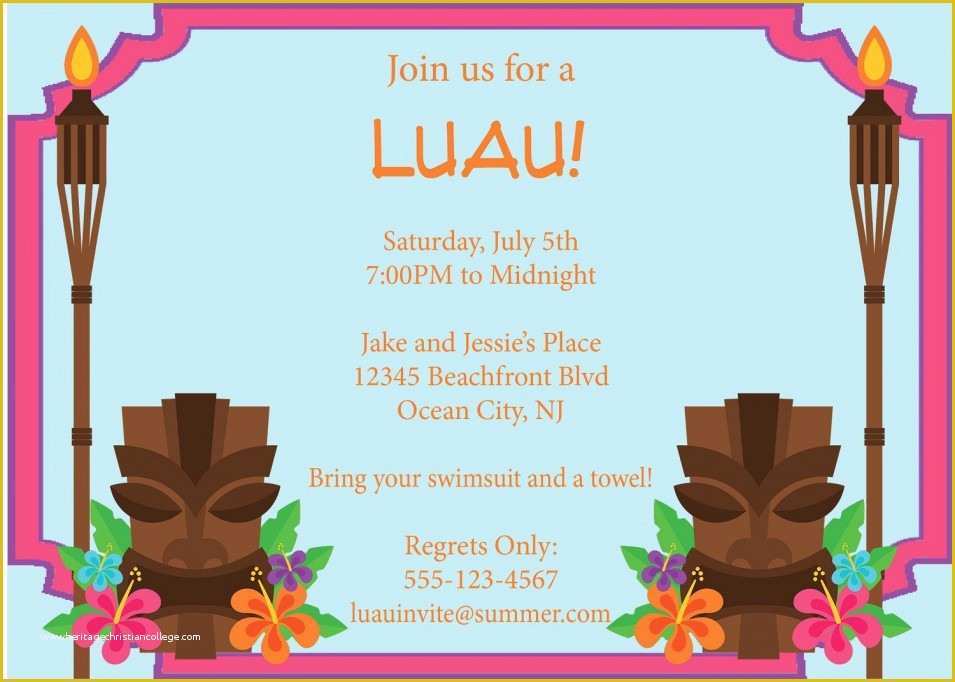 Lake Party Invitation Templates Free Of Tips Perfect Tropical Getaway Design with Luau