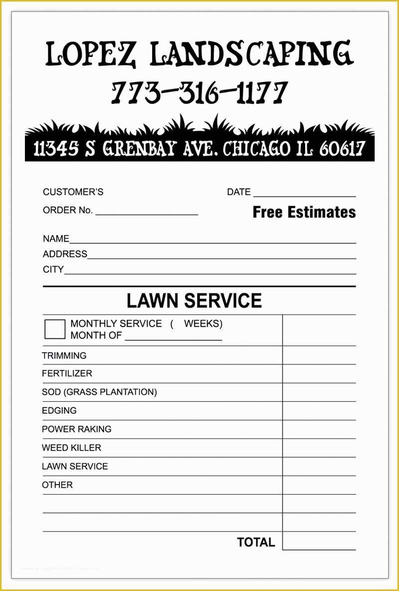 Landscape Templates Free Of Landscaping Invoice Template