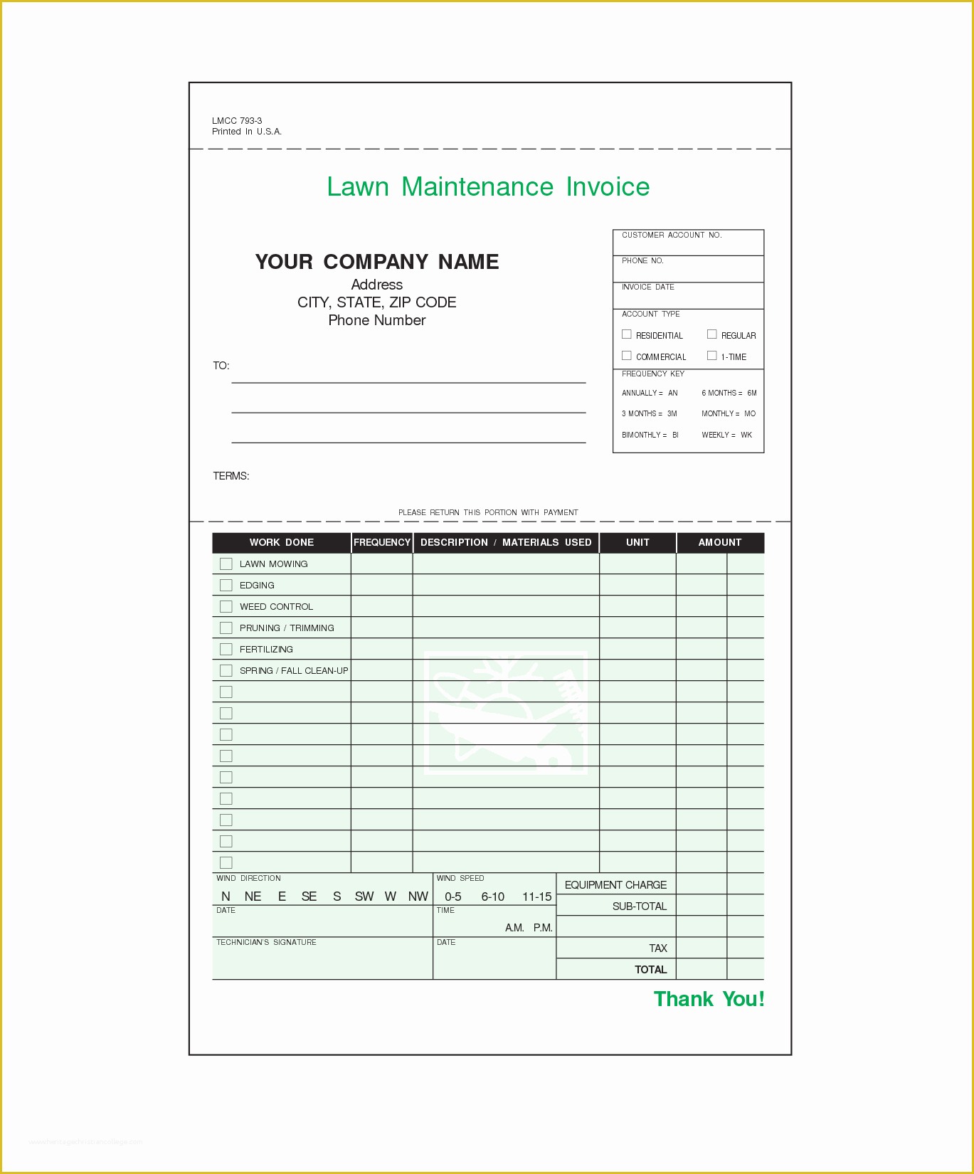 Landscape Templates Free Of Lawn Care Invoice Template