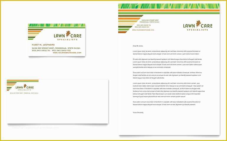 Lawn Care Business Card Templates Free Of Lawn Care & Mowing Business Card & Letterhead Template