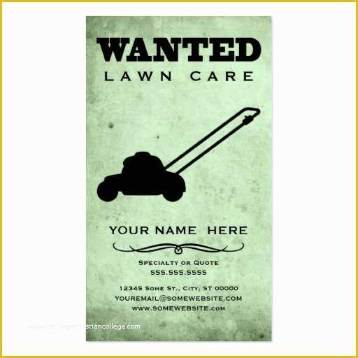 Lawn Care Business Card Templates Free Of Wanted Lawn Care Double Sided Standard Business Cards