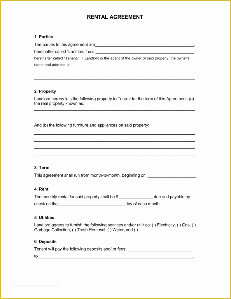 Lease Agreement Template Free Of 30 Basic Editable Rental Agreement form Templates Thogati