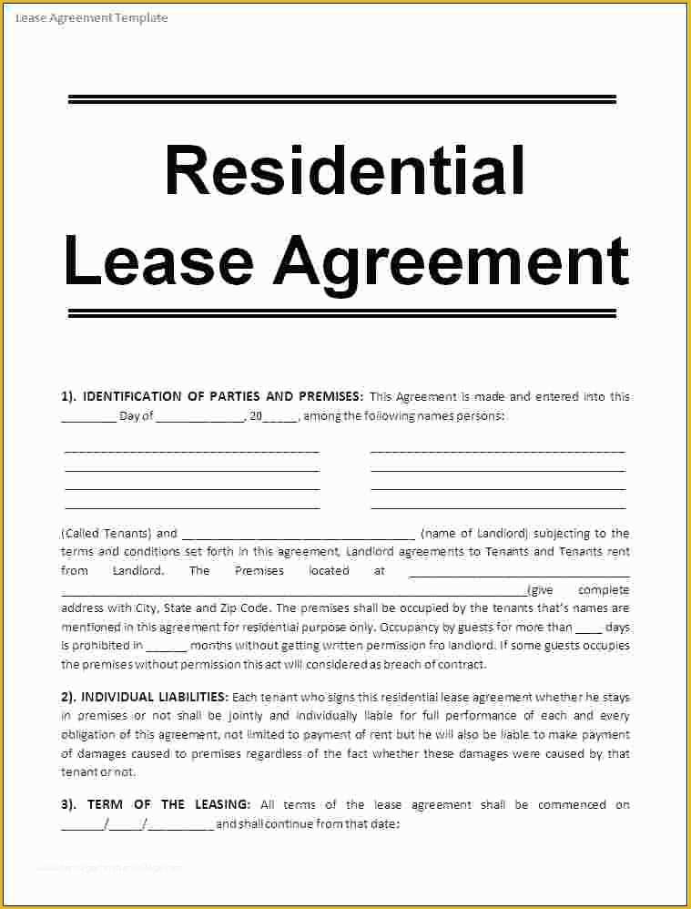 Lease Agreement Template Free Of 7 Lease Agreement Templates