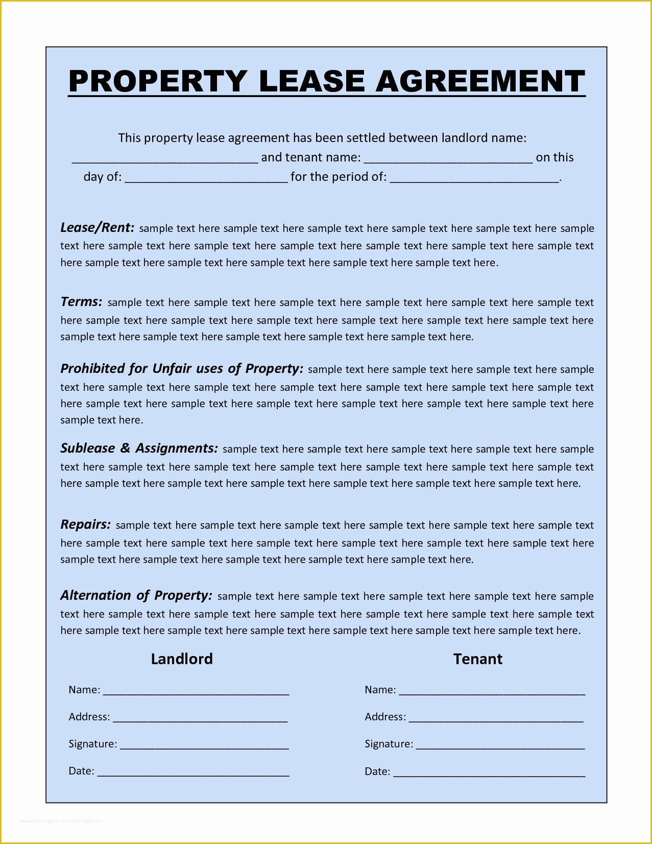Lease Agreement Template Free Of Perfect Sample Of Property Lease Agreement Template