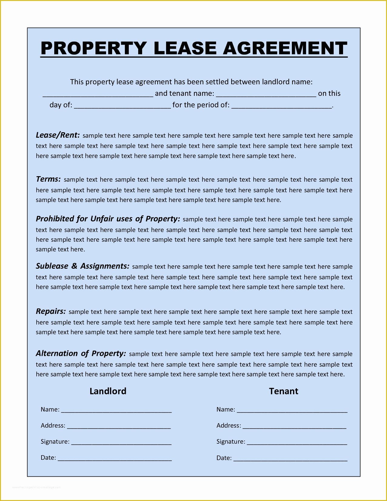 Lease Agreement Template Free Of Perfect Sample Of Property Lease Agreement Template