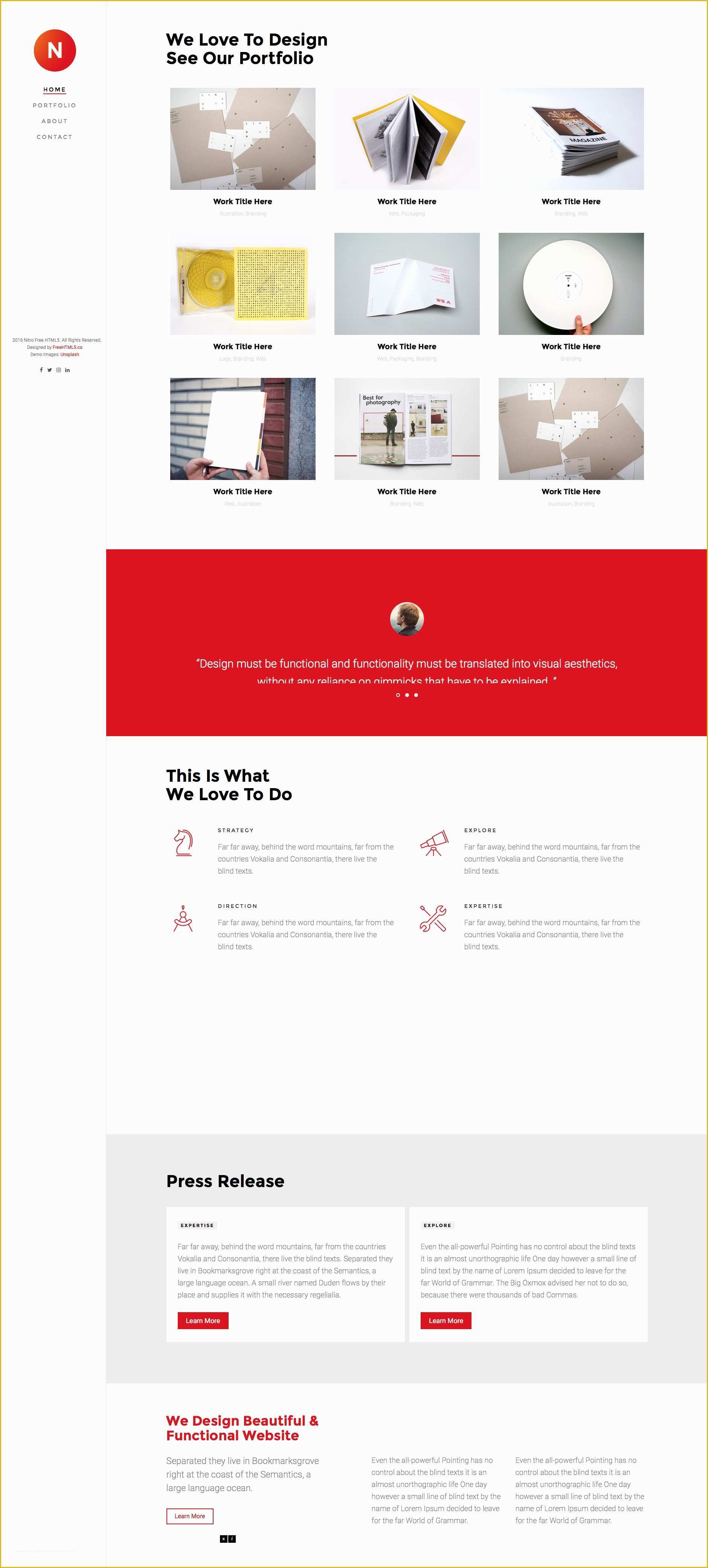 Left Side Menu Website Templates Free Download Of Nitro Free Responsive HTML5 Bootstrap Template