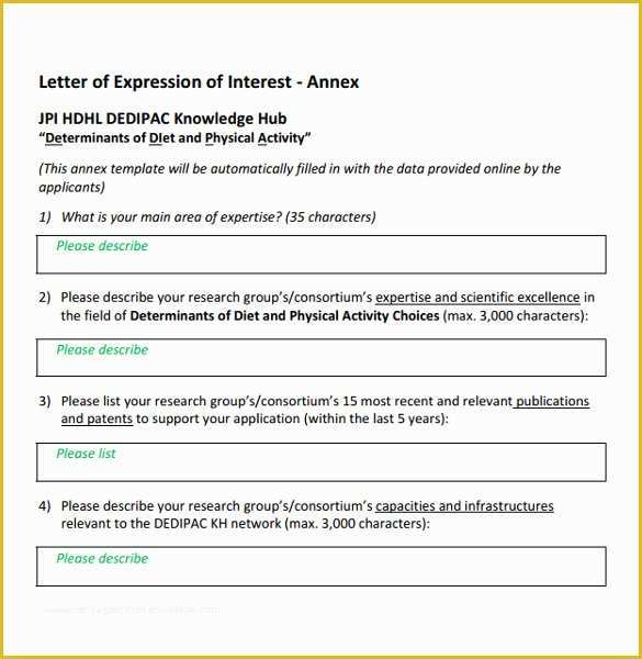 Letter Of Interest Template Free Of 7 Letter Interest formats Download for Free