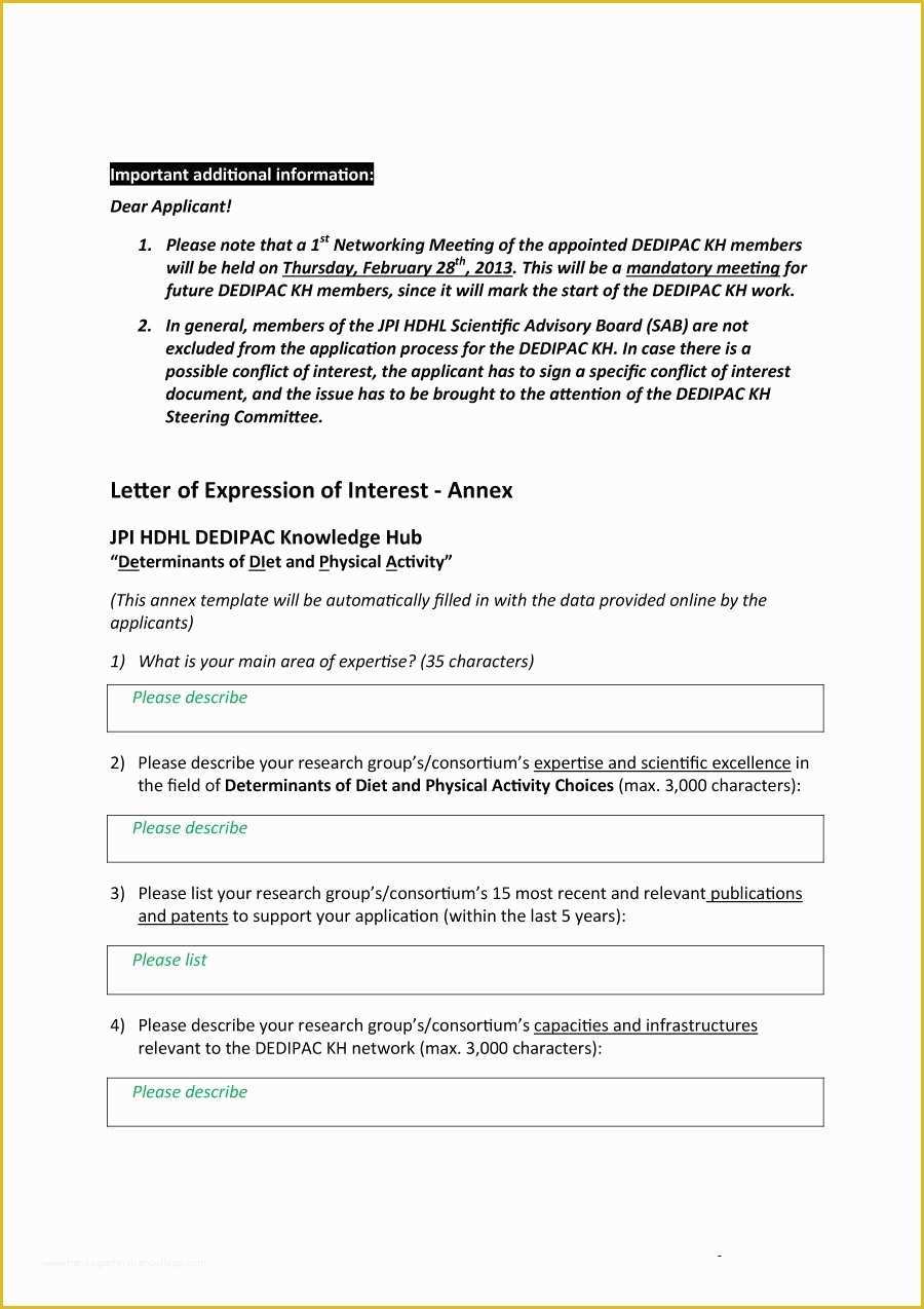 Letter Of Interest Template Free Of Letter Interest Template