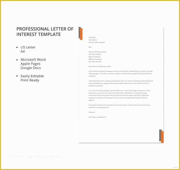 Letter Of Interest Template Free Of Letter Of Interest 12 Free Sample Example format