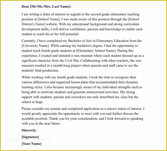 Letter Of Interest Template Free Of Letter Of Interest 7 Templates Samples for Word and Pdf