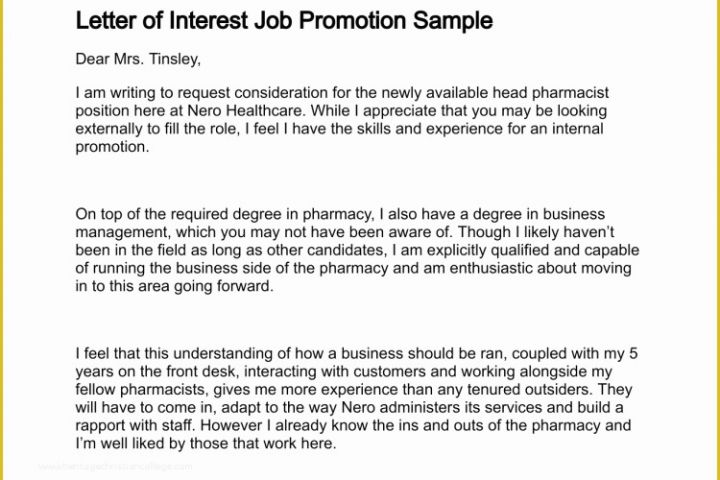 Letter Of Interest Template Free Of Letter Of Job Interest