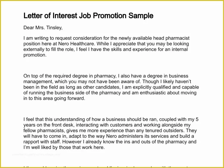 Letter Of Interest Template Free Of Letter Of Job Interest