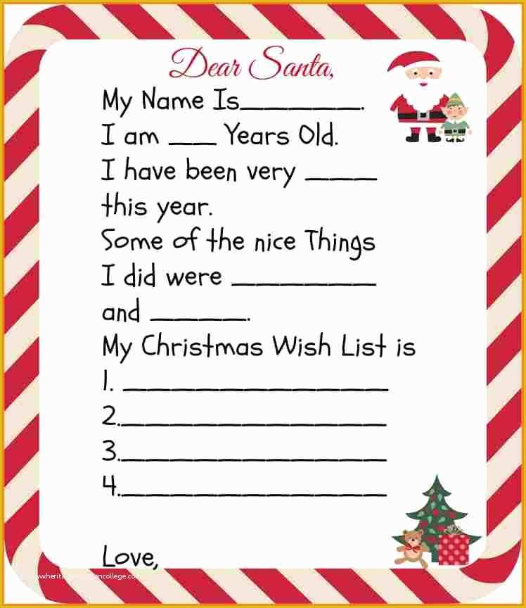 Letter to Santa Template Free Printable Of 5 Secret Santa Letter Template