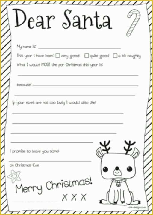 Letter to Santa Template Free Printable Of 6 Best Of Coloring Printable Santa Letter Template