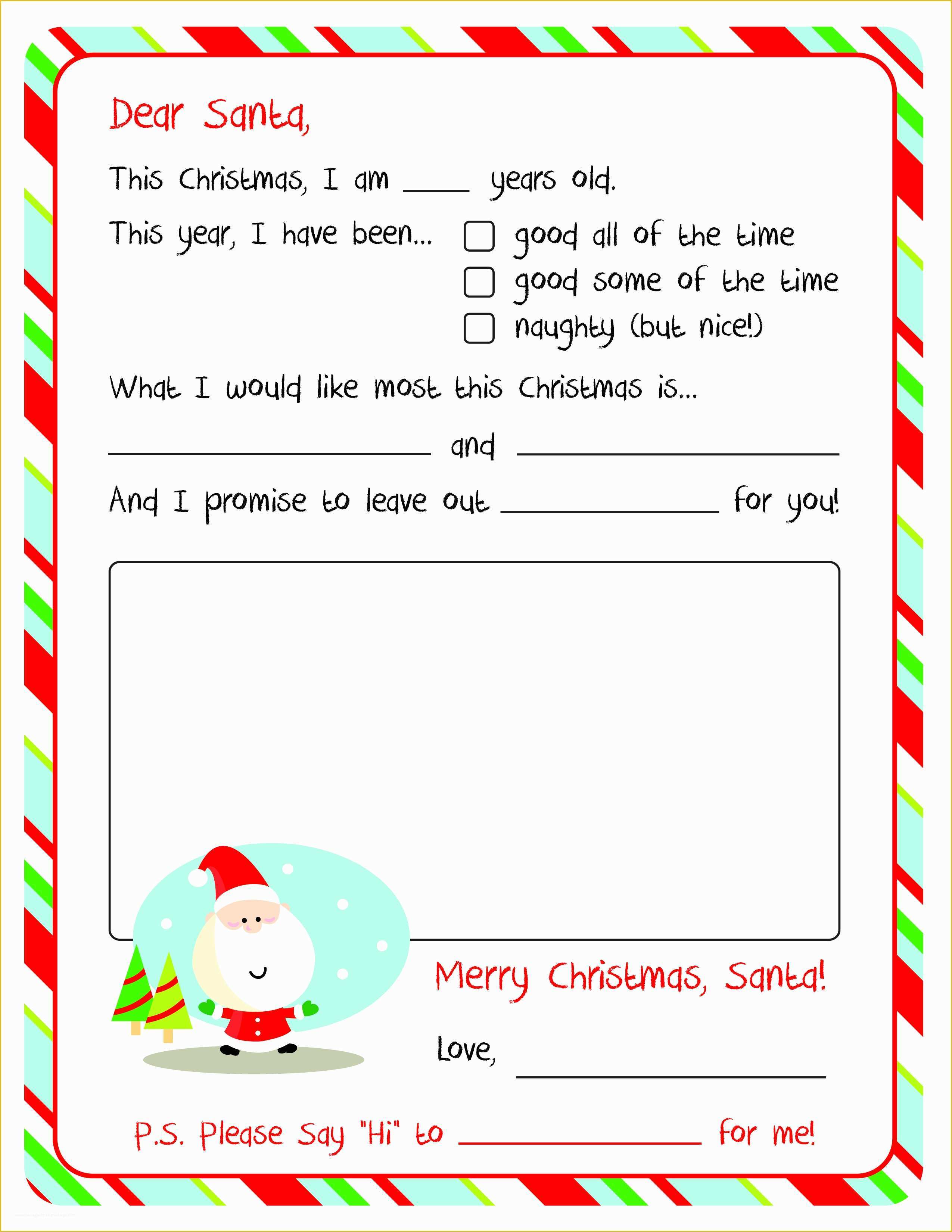 Letter to Santa Template Free Printable Of Free Printable Letter From Santa Template Word Download