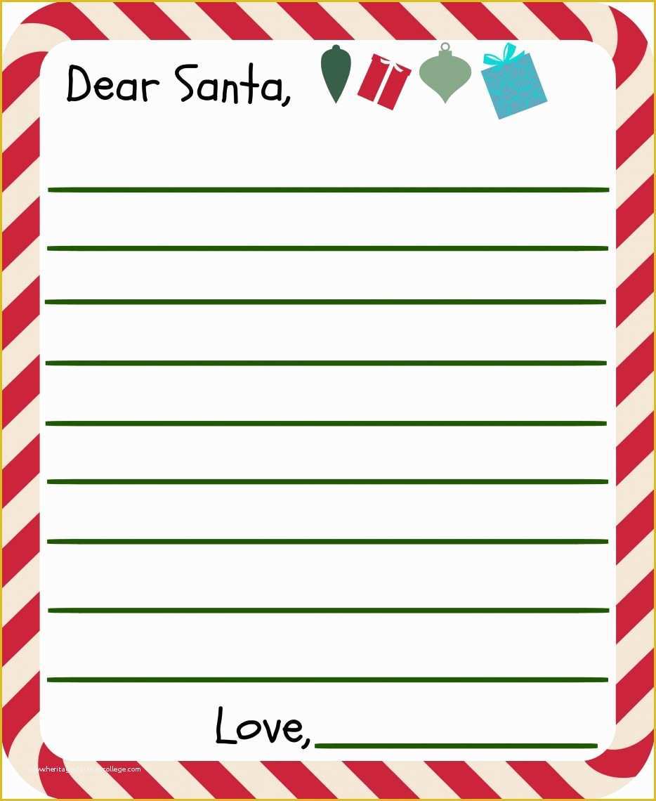 Letter To Santa Template Free Printable Of Free Printable Letter To 