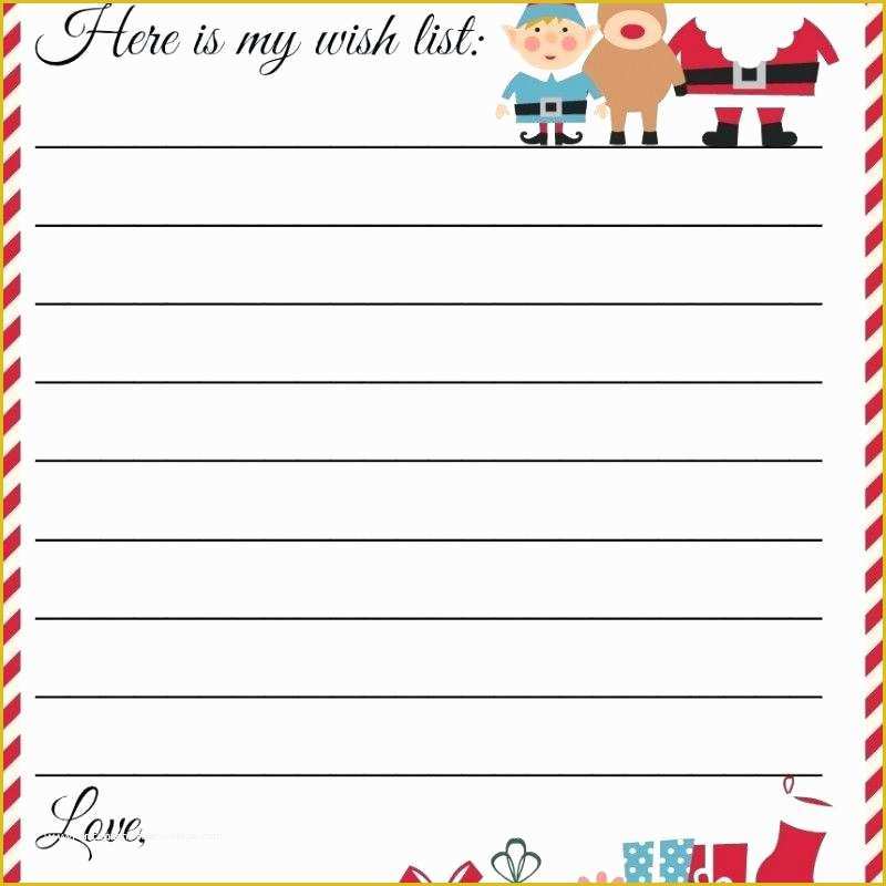 Letter to Santa Template Free Printable Of Free Printable Letter to Template Cute Wish List Blank