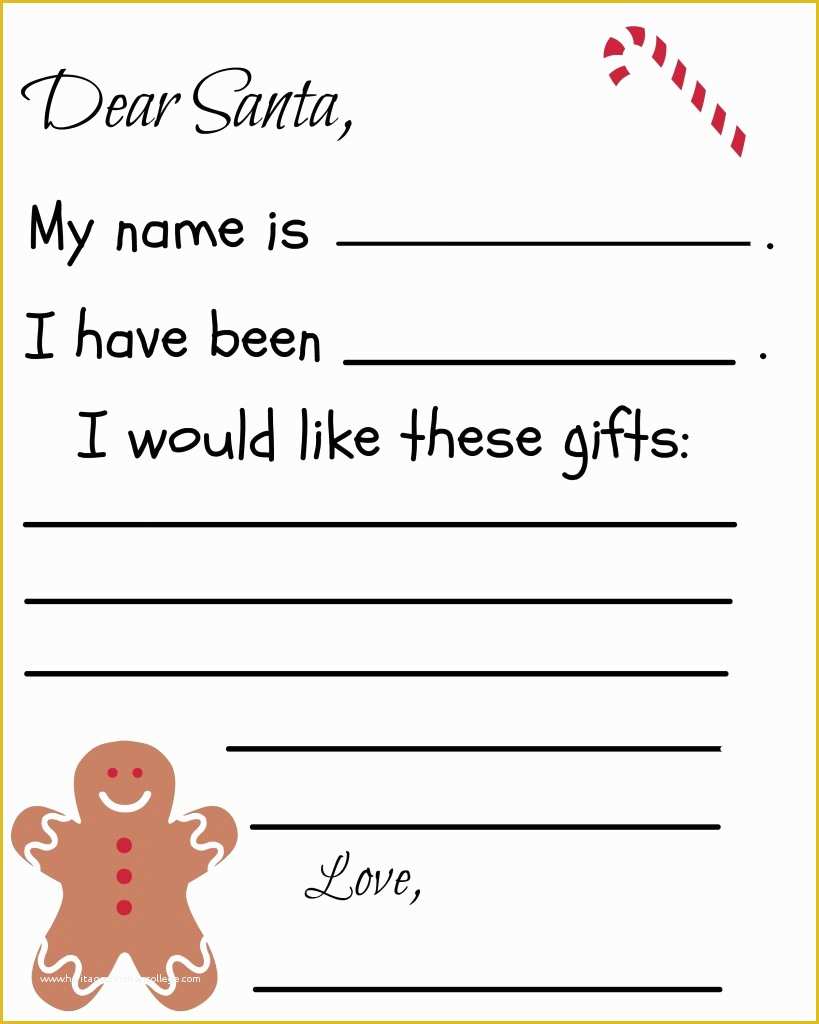 46 Letter to Santa Template Free Printable