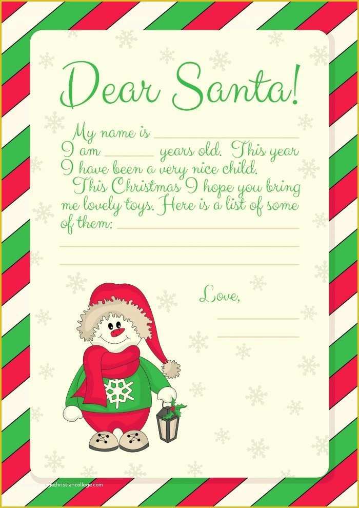 Letter to Santa Template Free Printable Of Letter From Santa Template