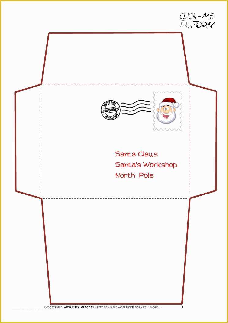 Letter to Santa Template Free Printable Of Printable Letter to Santa Claus Envelope Template Simple
