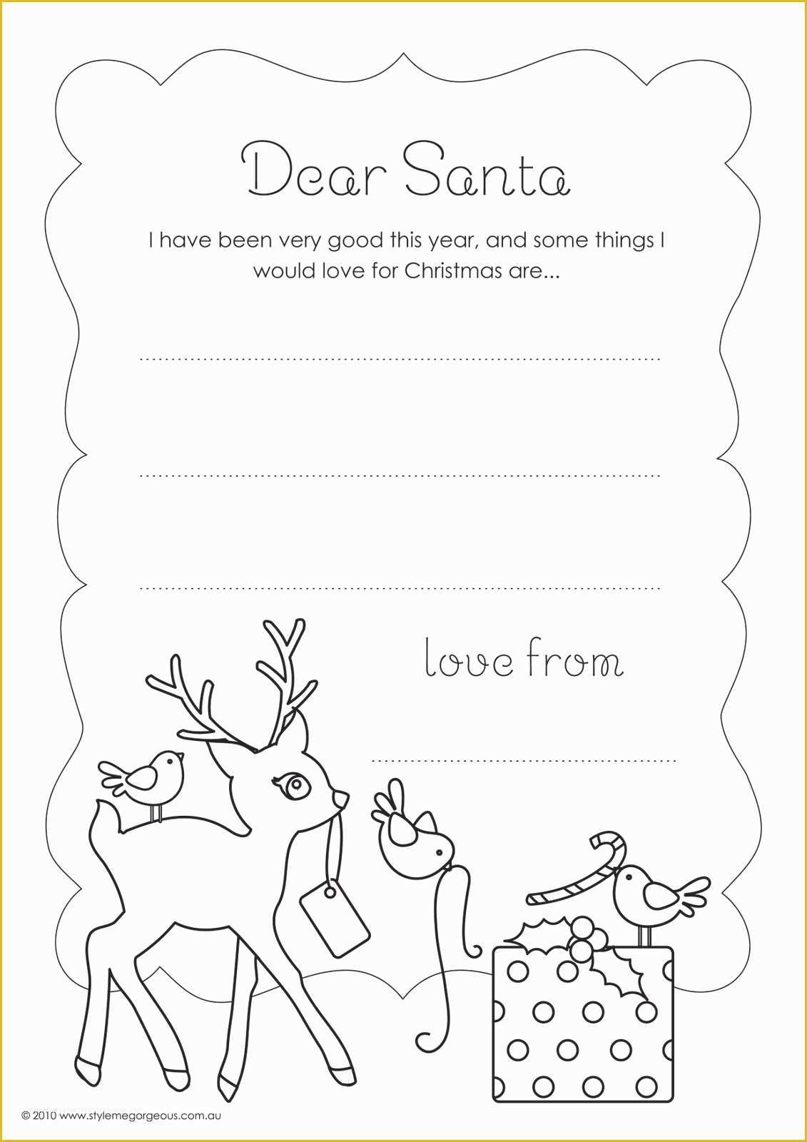 Letter to Santa Template Free Printable Of Santa Letter Coloring Page thekindproject