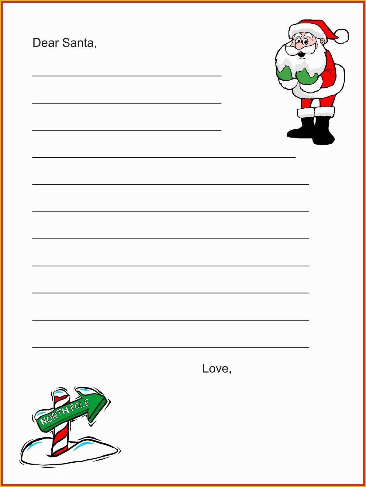 Letter to Santa Template Free Printable Of Xmas Coloring Pages