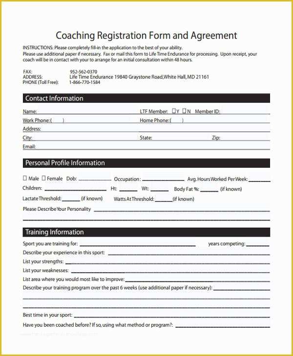Life Coaching Contract Template Free Of 29 Free Contract Agreement forms