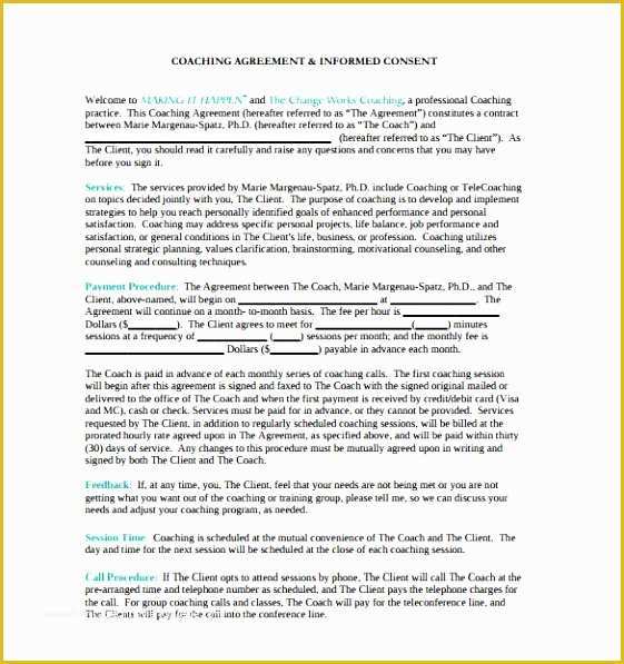 Life Coaching Contract Template Free Of 8 Executive Coaching Agreement Template Uepja