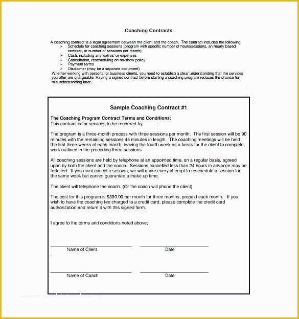 Life Coaching Contract Template Free Of Business Coaching Contract Template