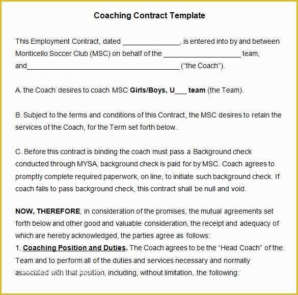 Life Coaching Contract Template Free Of Coaching Contract Template 4 Free Word Pdf Documents