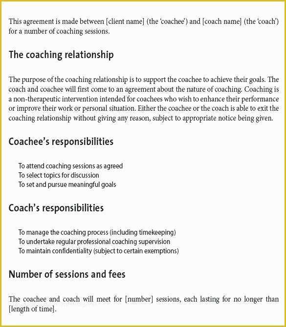 Life Coaching Contract Template Free Of Coaching Contract Template Coaching Agreement Executive