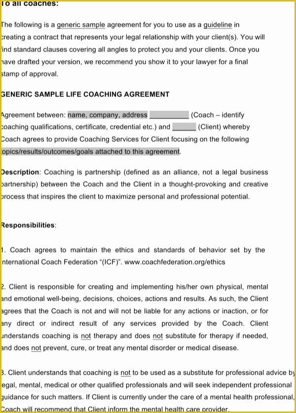 Life Coaching Contract Template Free Of Download Class Files Life Coaching Agreement for Free