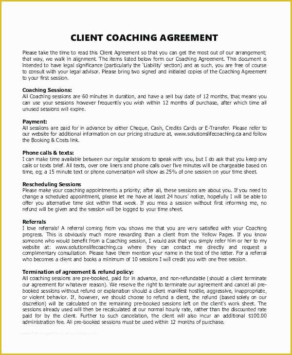 Life Coaching Contract Template Free Of Executive Coaching Agreement Template 4 Introduction
