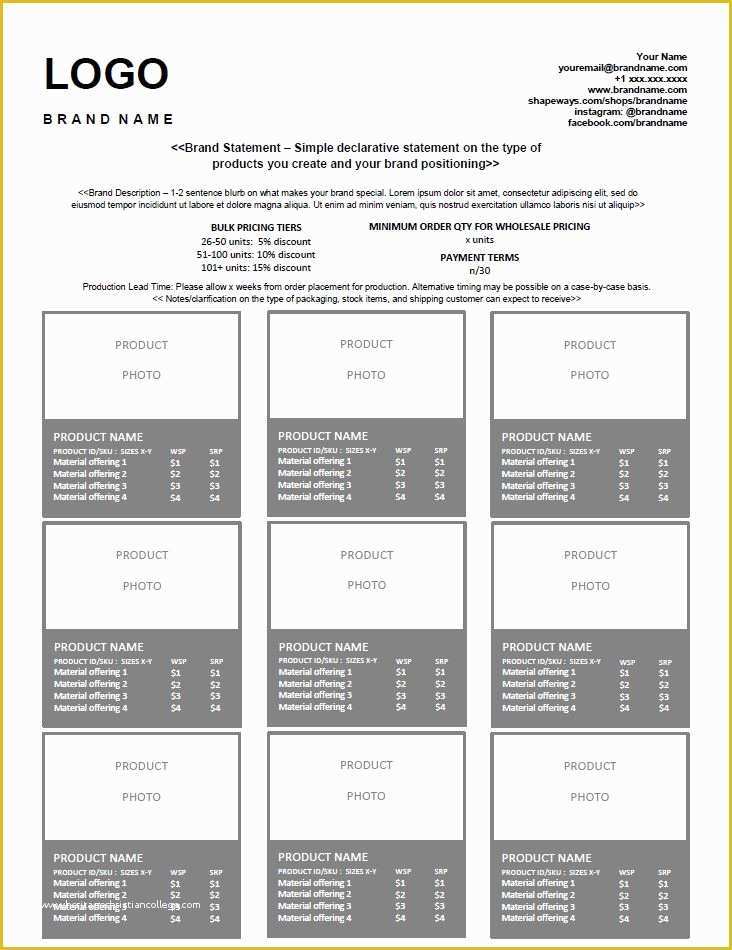 Line Sheet Template Free Of 7 Critical Steps to Growing A Profitable Jewelry Business