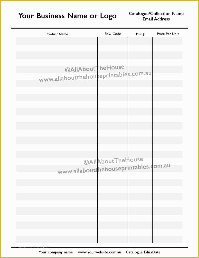 56 Line Sheet Template Free