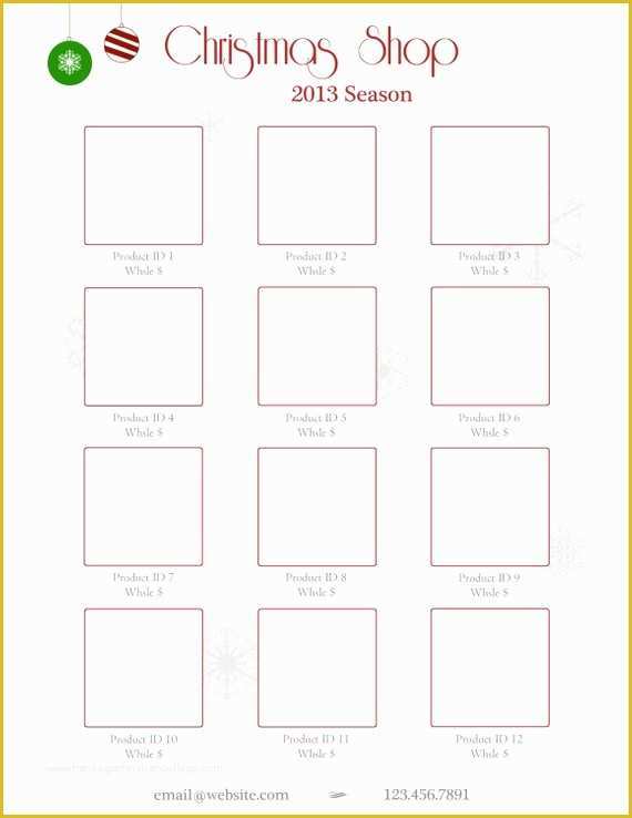 Line Sheet Template Free Of Instant Download Holiday Line Sheet or wholesale Catalog