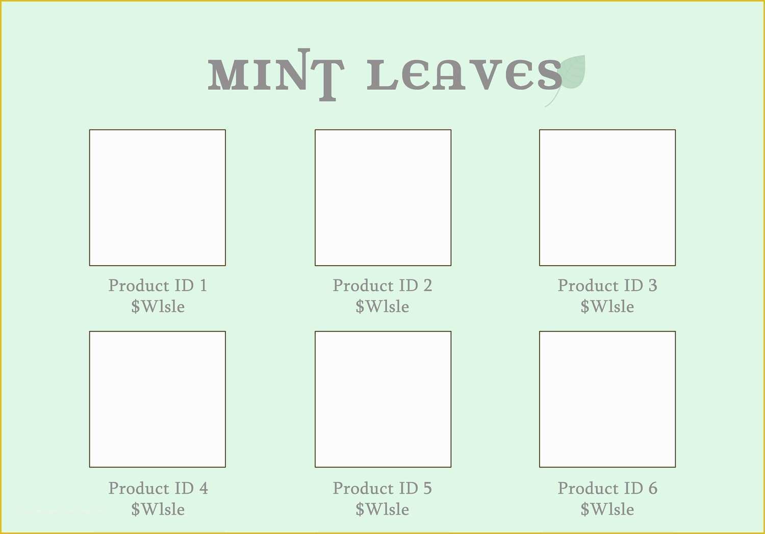Line Sheet Template Free Of Line Sheet or wholesale Catalog Template Mint Leaves Design