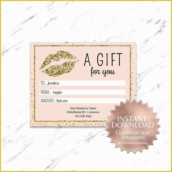 Lipsense Gift Certificate Template Free Of Goldglitterpinkblushlipsense Gift