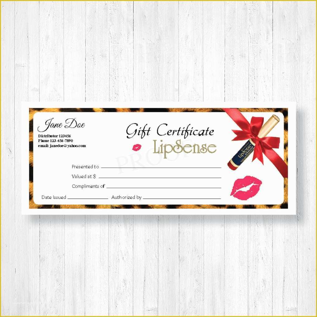 Lipsense Gift Certificate Template Free Of Lipsense Gift Certificates – Pdq Lip Prints