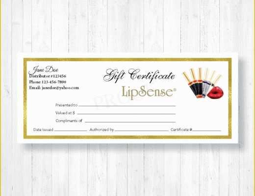 Lipsense Gift Certificate Template Free Of Lipsense Gift Certificates – Pdq Lip Prints